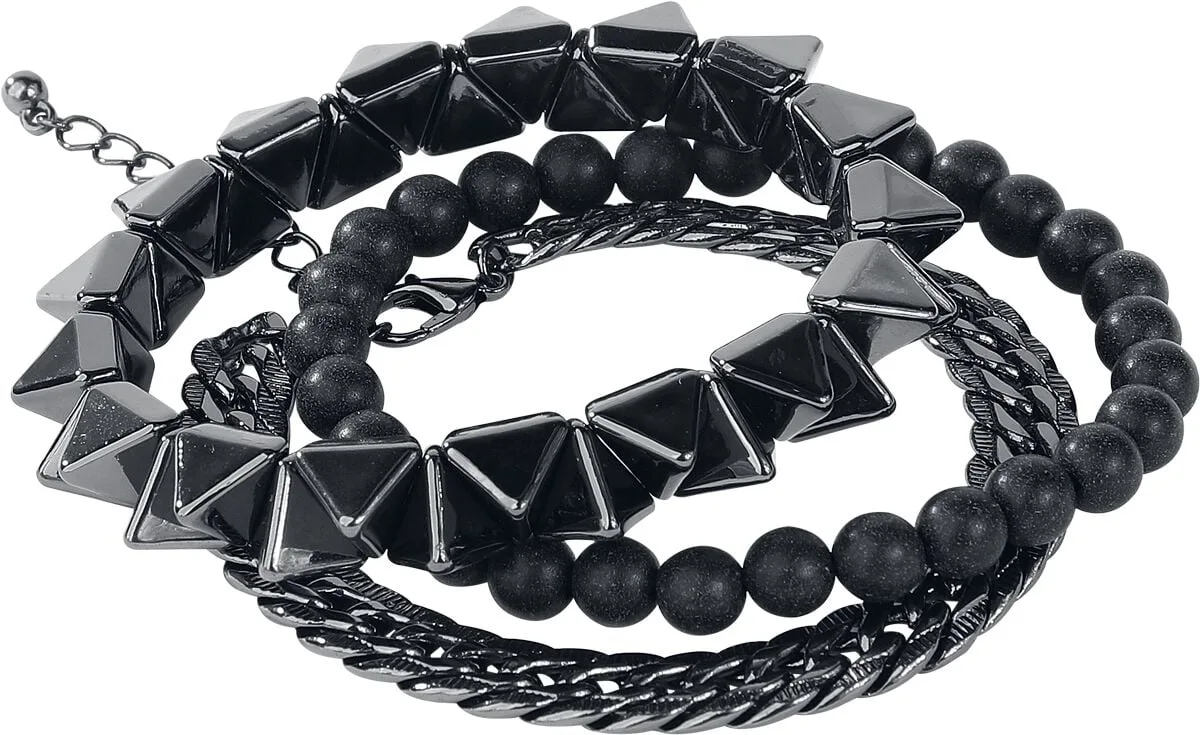 Armband-Set - Stud Mix - schwarz - Unisex - unisex - Black Premium by EMP - FashionsVida