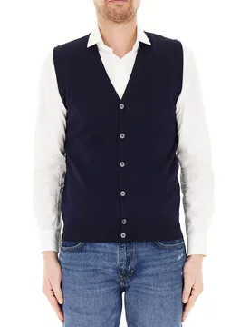 Gilet lana merino BLU SCURO XL - PREMODE - FashionsVida
