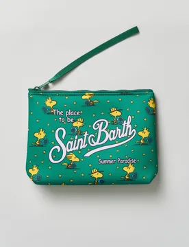 Pochette Aline verde in neoprene con grafica Woodstock tennista - MC2 SAINT BARTH - FashionsVida