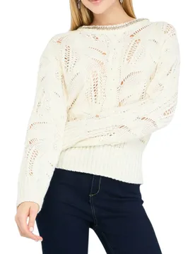 Liu Jo Damen Pullover Weiß 493170
