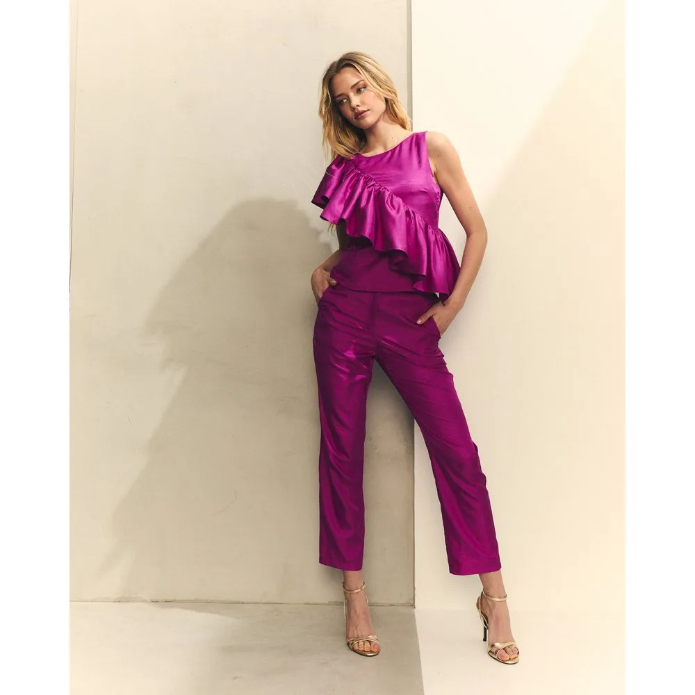 Pantalón de mujer con brillo y bolsillos laterales - Hannibal Laguna Collection - FashionsVida