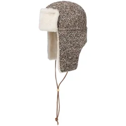 Tweed Lambswool Trapper Hat by - brown - Female - Size: M (56-57 cm)