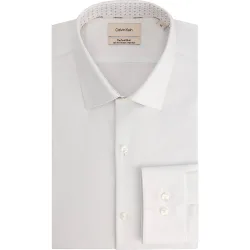 Camisa de hombre de vestir slim con microestampado interior