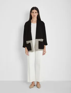 Cárdigan de mujer de punto bicolor - Trucco - FashionsVida