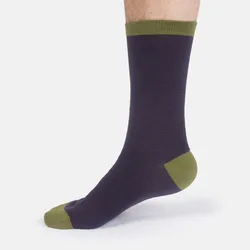 Modal Stripe Crew Socks - Brown - UK7-11