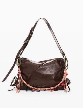 Bolso mediano charms, Mujer, Poliuretano, MarróN, U