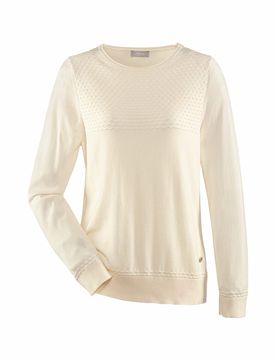 Struktur-Pullover Viskose-Mix - Offwhite - female - Size: 50