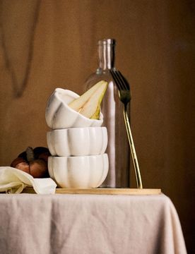Vassoio da portata con tre ciotoline - bianco