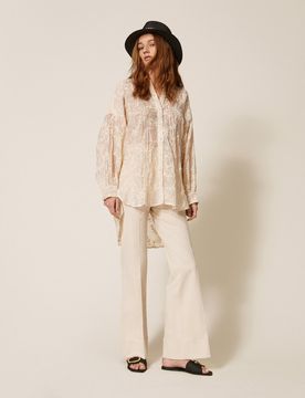 Chemise en mousseline avec broderie Cornely
