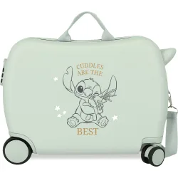 Maleta infantil 2 ruedas multidireccionales Stitch Cuddles are the best con capacidad de 38L en menta
