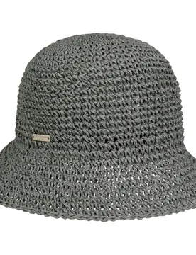 Crochet Cloche Straw Hat by - green - Damen - Size: One Size - Seeberger - FashionsVida