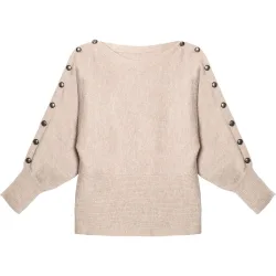 Jersey de punto en cuello barco para mujer