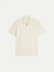Polohemd mit einem strukturierten Karomuster Beige XL