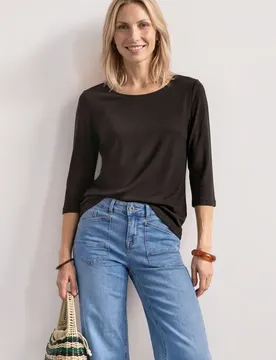 Arm Shirt mit U-Boot-Ausschnitt female Braun