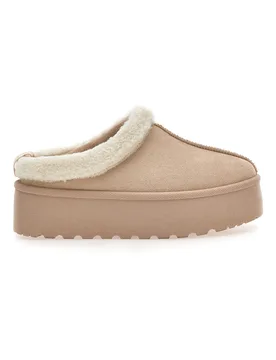Stivaletti stile pantofola beige con bordo in pelo PK1913C 39 - PITTARELLO LOVE - FashionsVida