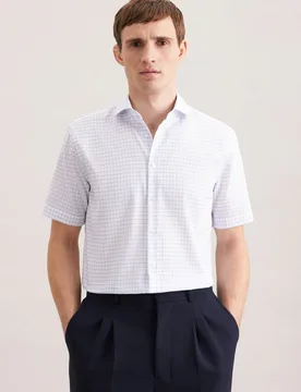 Regular Business Hemd Karo Blau 38 - Seidensticker - FashionsVida