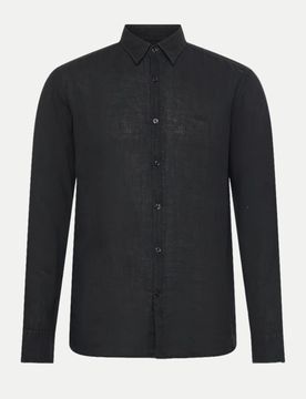 Orange Regular-Fit Leinen-Hemd Schwarz XXL