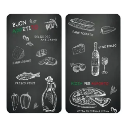 Herdabdeckplatte, 2er Pack schwarz