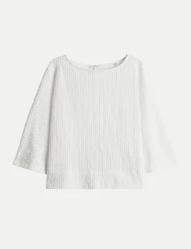 Strukturiertes Sweatshirt Gathena Weiß 38 - Opus - FashionsVida
