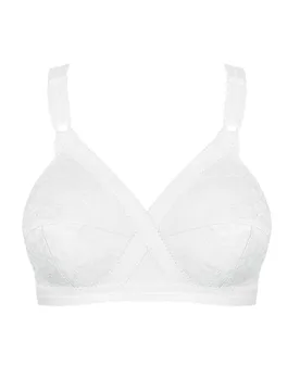 Womens Cross Your Heart Non Wired Bra - White - Size 34b Uk Back/cup - Playtex - FashionsVida