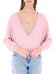 VICOLO Maglia scollo V ROSA UNI