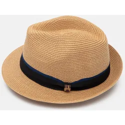 SOMBRERO ALA CORTA CON BANDA DECO BICOLOR DE HOMBRE