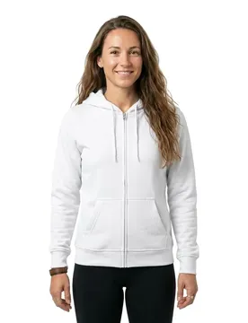 Felpa Con Zip Basic White XL