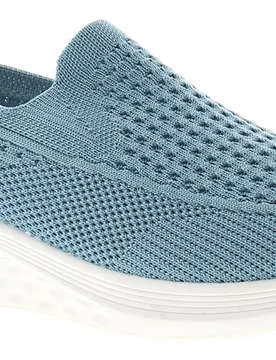 Womens Lightweight Trainers Esme Slip On Blue Textile - Size Uk 3 - FOCUS - FashionsVida