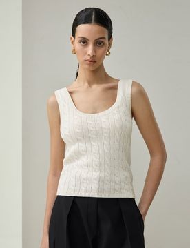 Canotta Donna Seta-Cotone Raffinata Bianco XS