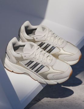 Sneakers beige in mesh con dettagli argento e suola Cloudfoam Crazychaos 2000 37⅓