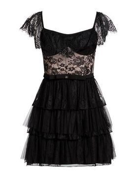 Minivestido Mujer Negro 38 Mujer