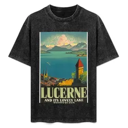 Lucerne, Switzerland Vintage Travel Poster T-Shirt
