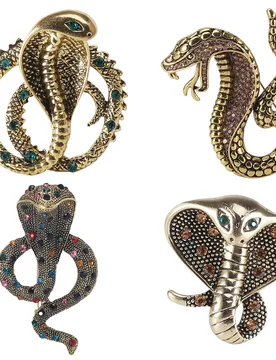 Trendy Rhinestone Cobra Brooches for Women Enamel Snake Pins Office Party Friend Gifts Jewelry Accessories - Aliexpress - FashionsVida