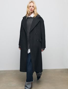Oversize-Mantel mit weichem Griff Graumeliert L