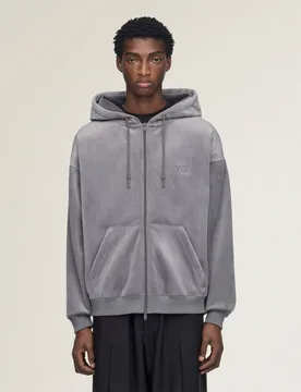 FELPA CON CAPPUCCIO IN VELLUTO A COSTE CON CHIUSURA A ZIP M Grey Five - Adidas - FashionsVida