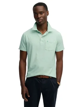 Polo à Manches Courtes Classic Cotton Linen Fresh Mint Green S - Superdry - FashionsVida