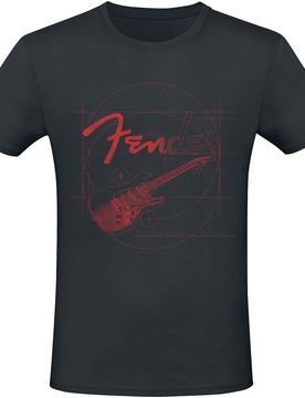 T-Shirt - Red Guitar - XXL bis 3XL - für Männer - Größe 3XL - schwarz - Lizenziertes Merchandise! - Männer - male