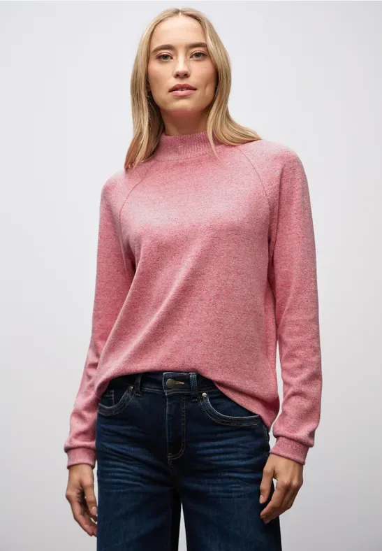 Kuscheliges Melange Shirt female Rot - Street One - FashionsVida