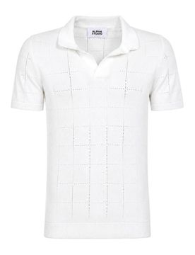 Polo Traforata In Cotone Latte