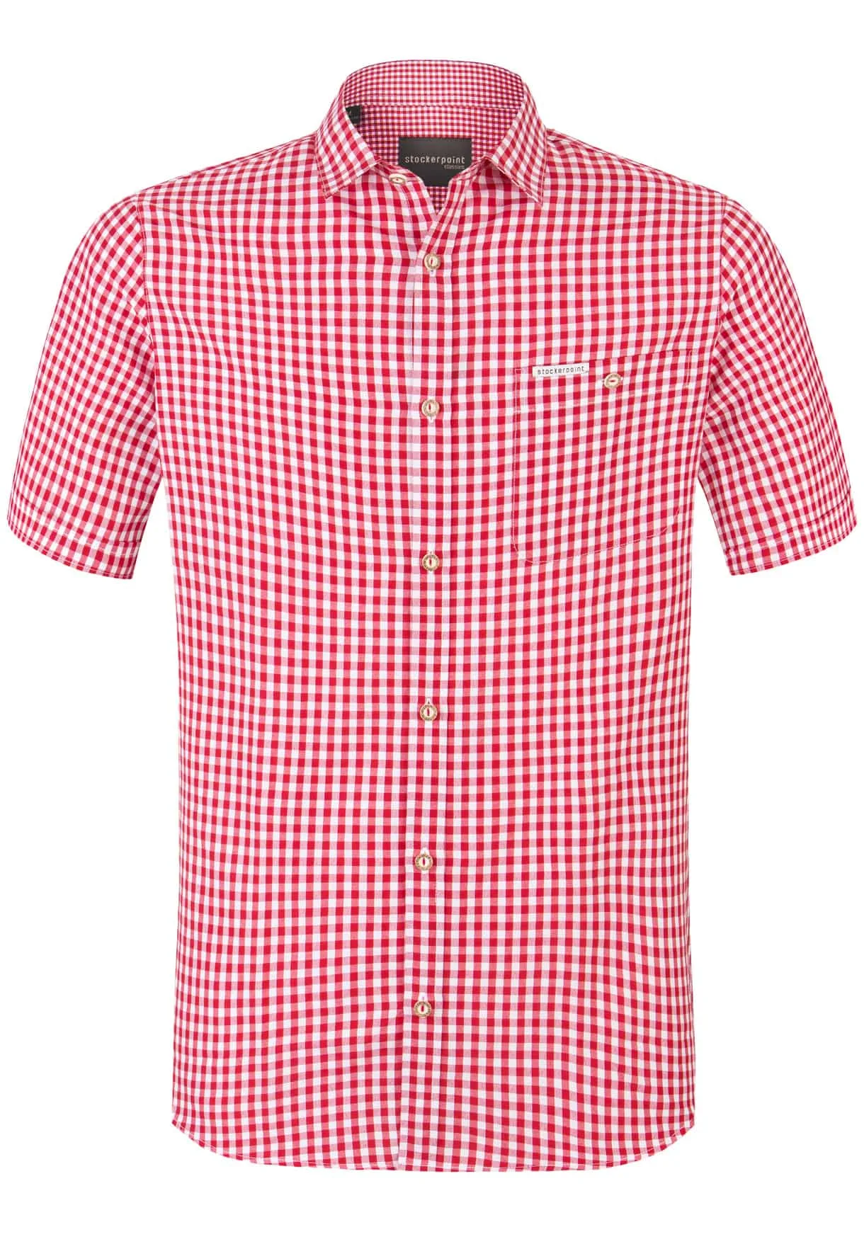 Trachtenhemd Renko3 (rot, Gr. M) von Classics für Herren, Trachtenhemden, 55% Baumwolle, 45% Polyester - Stockerpoint - FashionsVida