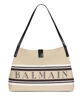 Borsa tote media in tela e pelle