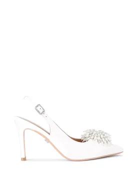 Women's 'Lucia' Satin Heels in White Size: 6 - White - Size: 6 - Carvela - FashionsVida