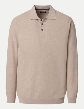 Casamoda Langarm Poloshirt Beige XL