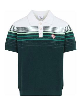 Polo in maglia a righe bouclÃ©