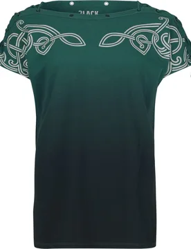 T-Shirt - Celtic fine lines - M bis L - für Damen - Größe M - grün - Frauen - female - Black Premium by EMP - FashionsVida