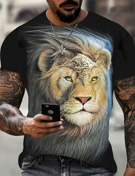 D Print Wolf/Lion Causal Clothing New Fashion Men Women T-shirt Plus Size S-7XL Summer Streetwear Vintage Harajuku - Aliexpress - FashionsVida