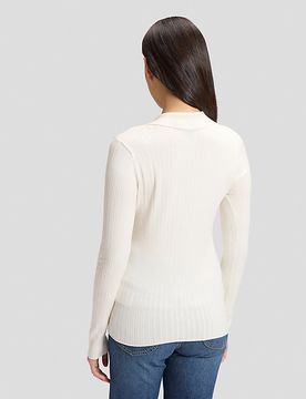 Slim Long Sve Polo Ecru Größe L female