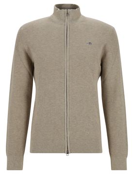 MICRO TEXTURED COTTON ZIP CARDIGAN male