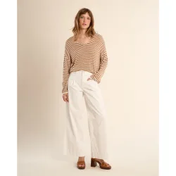 Jersey de mujer de manga larga estampado rayas