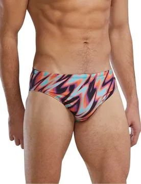Durafast Elite Disarray Swimming Brief Orange / Multi 28 Men - TYR - FashionsVida